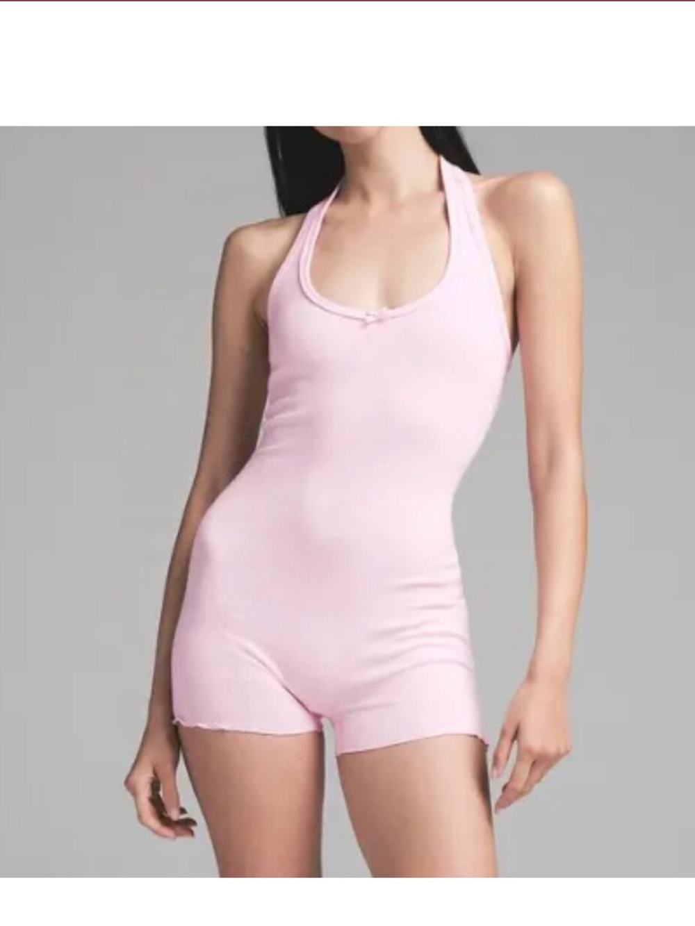 LOGO POINTELLE HALTER ONESIE | CHERRY BLOSSOM